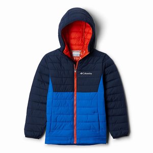 Columbia Powder Lite™ Hooded Jacka Pojkar Blå/Marinblå (VSQZI7580)